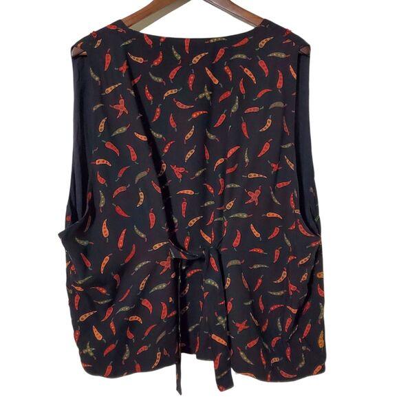 Vintage Bop Beaded Chilli Pepper Vest Size 1X Plus 90s Grunge Womens - Picture 5 of 5